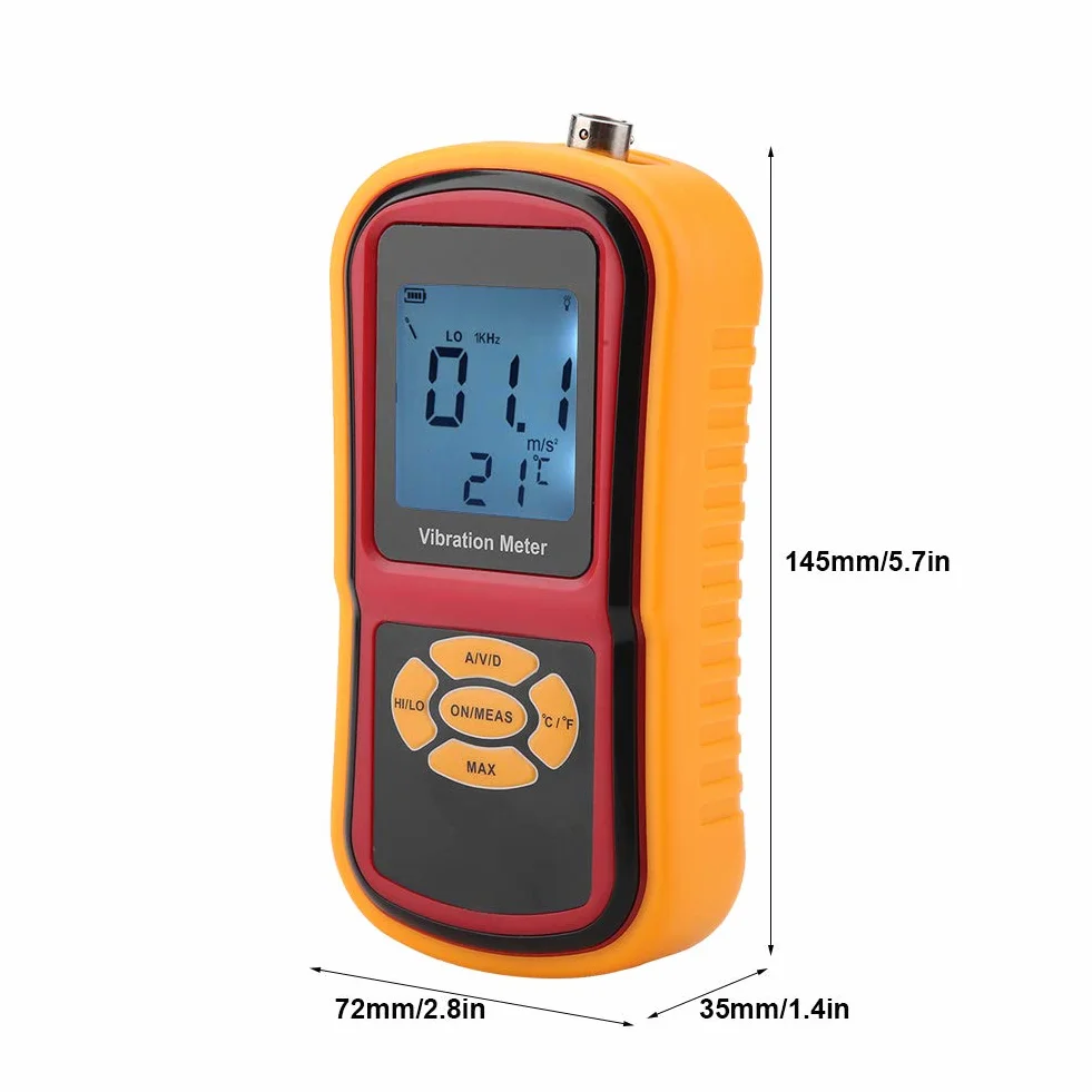 Mini Misuratore di Vibrazioni Digitale con Display LCD con Sonde S e L, per Orologi Meccanici, Motori, Ventole e Cuscinetti