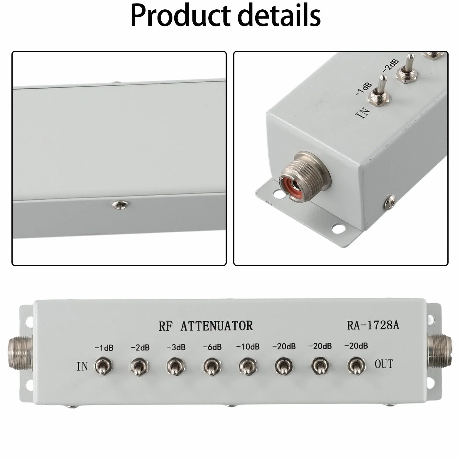 Attenuatore a gradini variabile RF, 0-82dB, 50 Ohm, DC-250MHz, connettore BNC in metallo