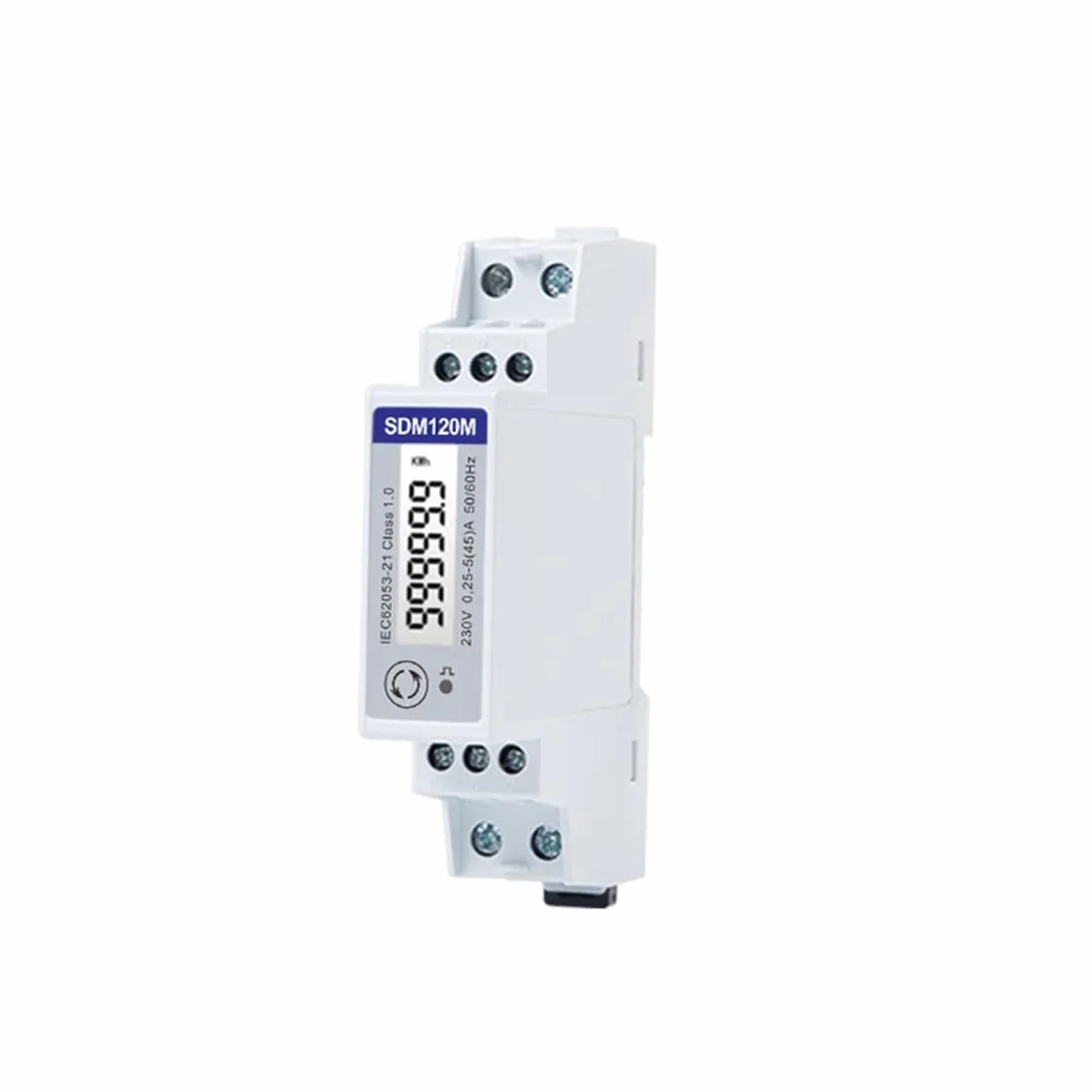 SDM120M 5(45) A, 220/230V, Contatore monofase, Uscita impulsi, +RS485, 17,5mm