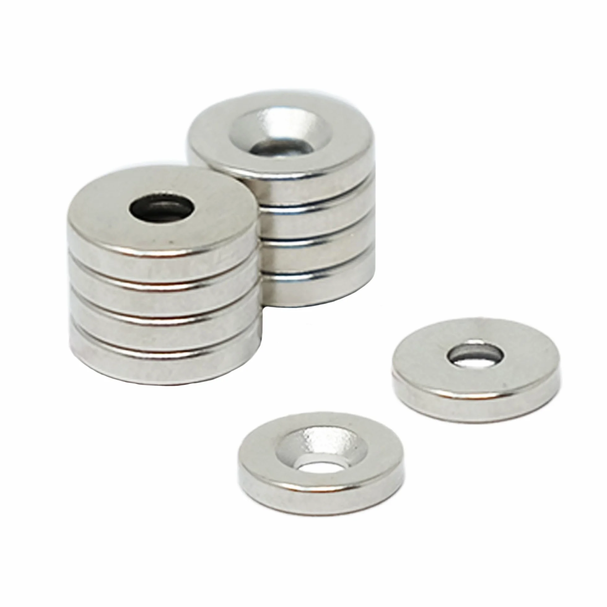 Magnete Neodimio 10mm Dia x 2mm Spessore 3mm C/Lavello 1,2kg Tiro Pacchetto 10