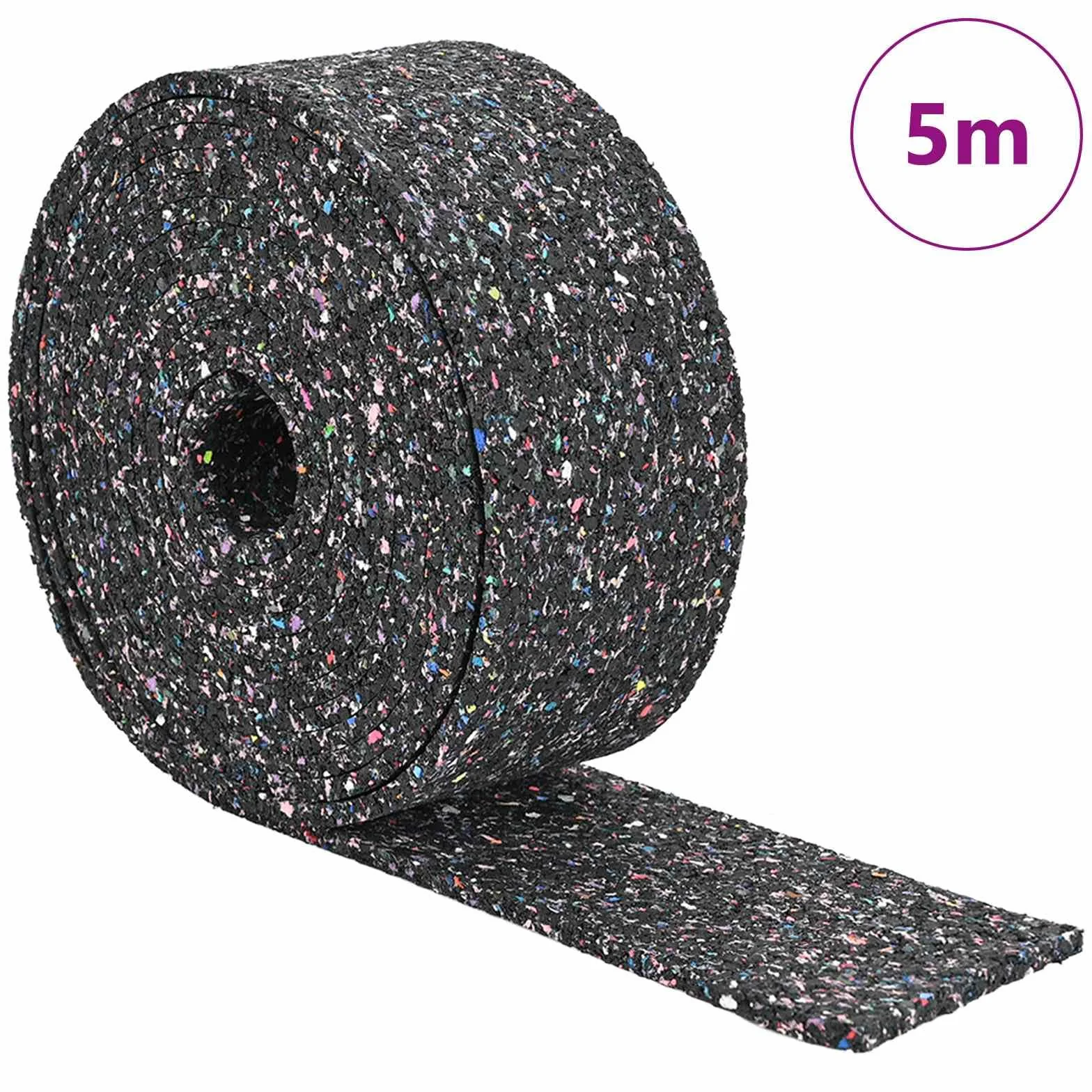 Rotolo di granulato di gomma nero, 500 x 10 x 0,3 cm, in gomma, durevole, elastico, antiscivolo, per ufficio, casa, scuola, fai da te, per fissare, raggruppare e organizzare