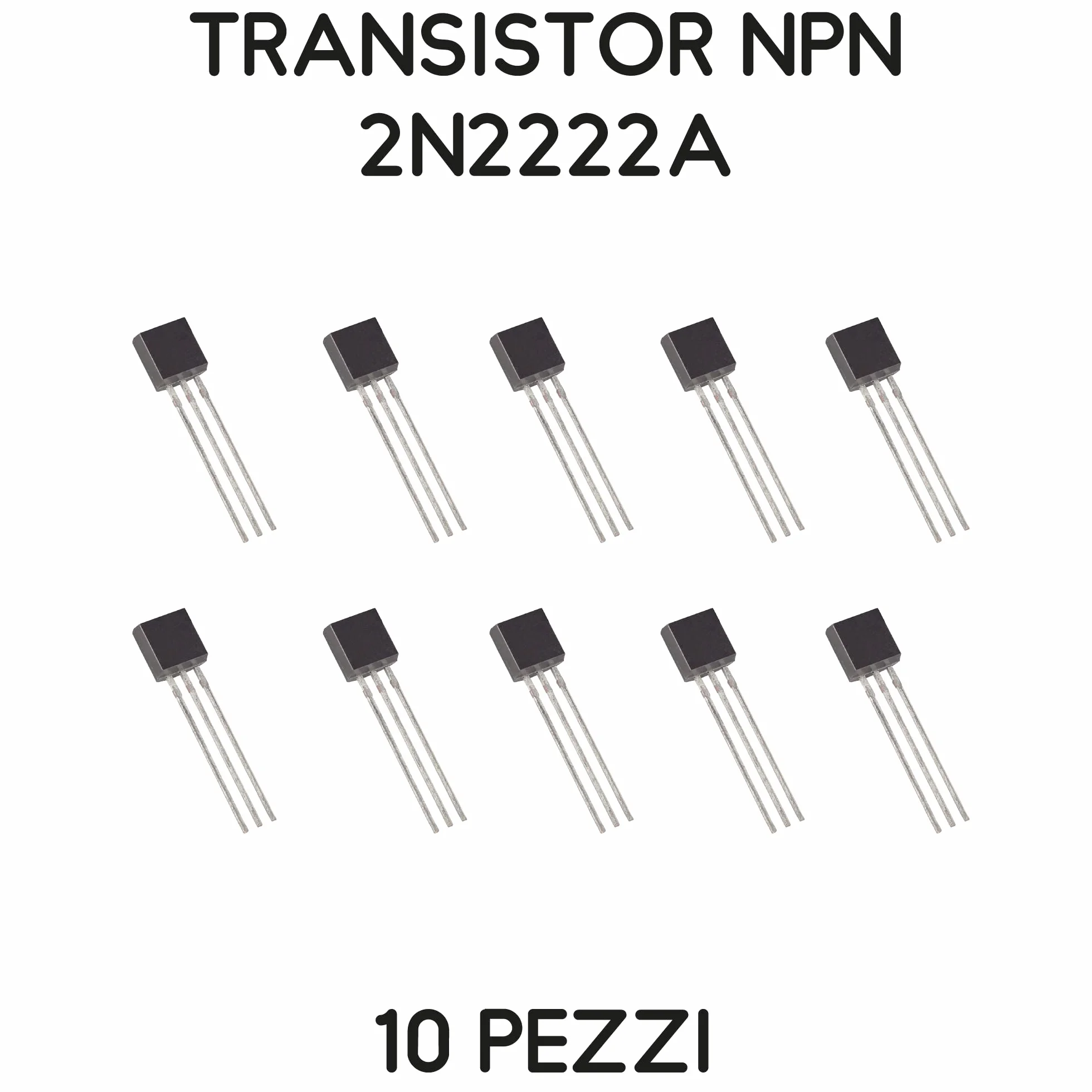 2N2222A NPN transistor 40V 600mA kit 10 sztuk
