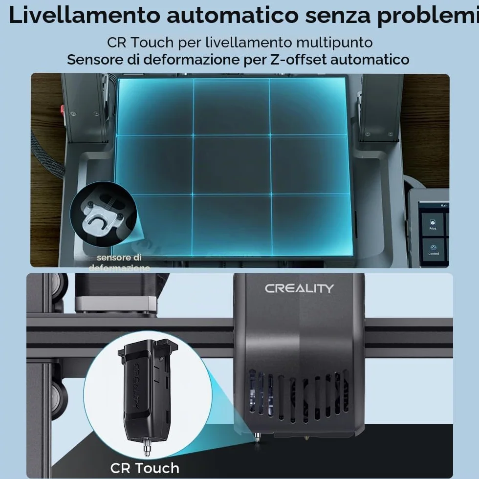 Stampante 3D Creality Ender 3 V3 SE con velocità di stampa di 250 mm/s CR Touch Strain Sensor Sprite Direct Extruder Dual Z-axis & Y-axis Print 8.6 * 8.6 * 9.8in