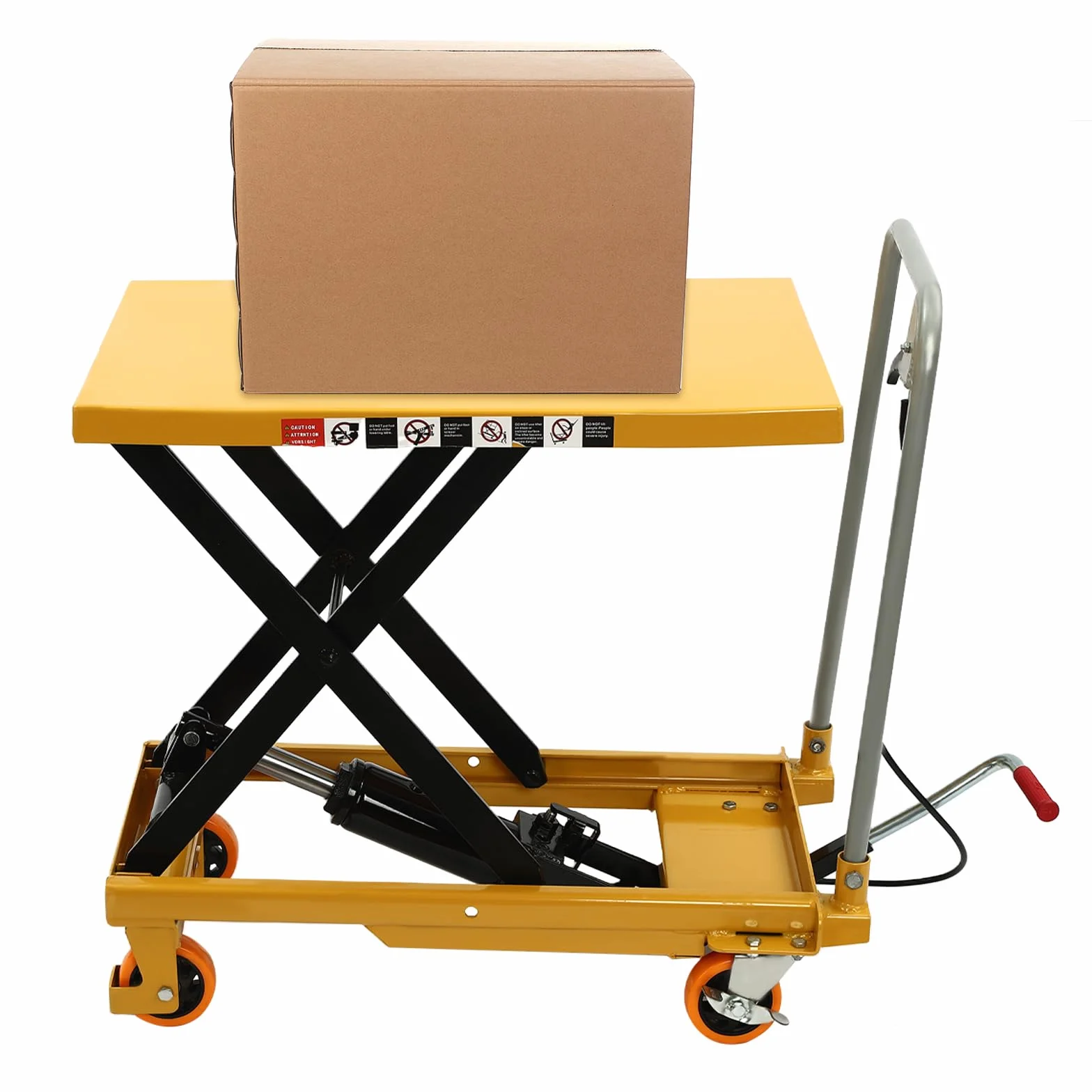 Carrello idraulico a forbice da 226,8 kg per trasporto di materiali, cuscinetti e officina con ruote in PU bloccabili, facilita il sollevamento e lo spostamento di carichi pesanti