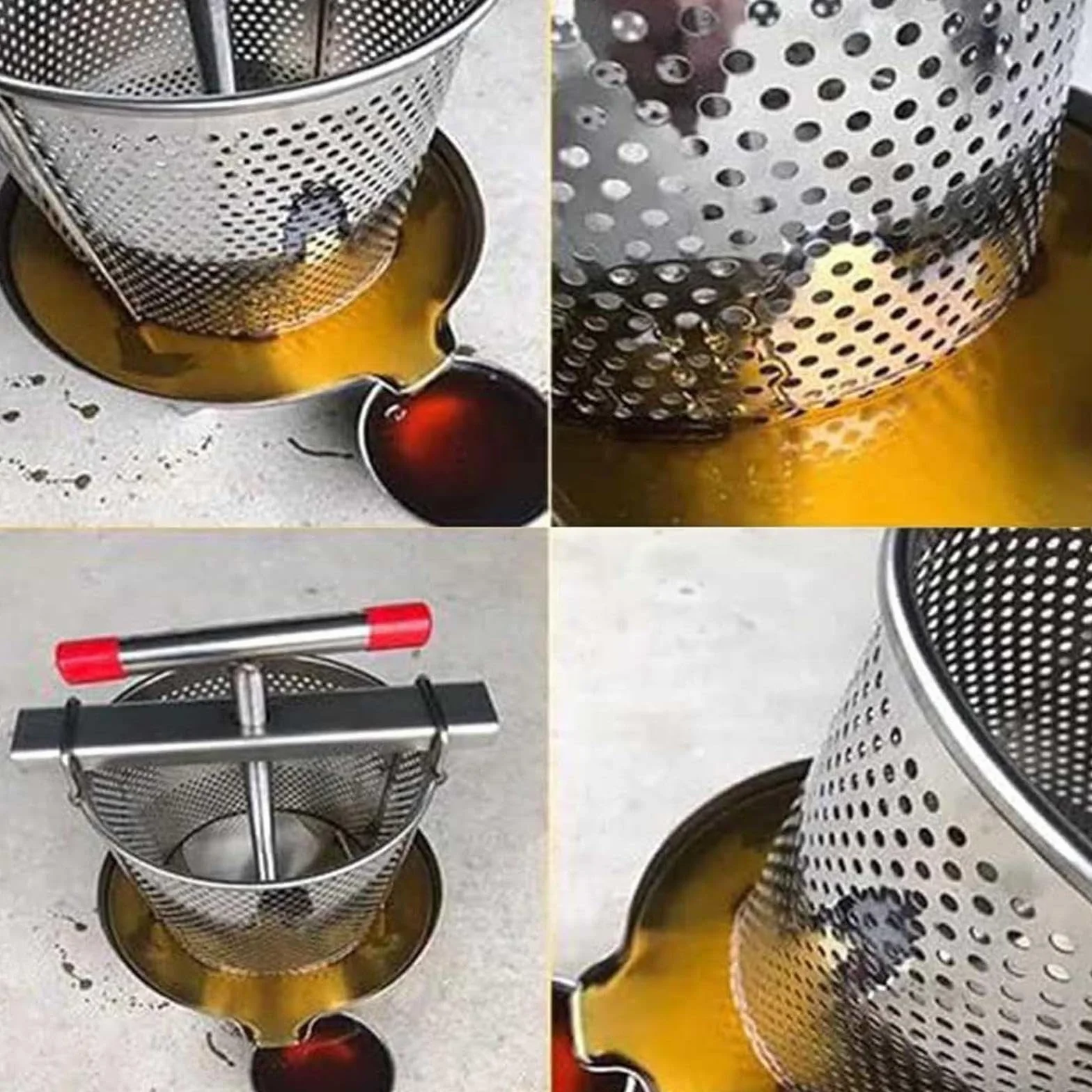 Strutture manuali dell'acciaio inossidabile dell'estrattore del miele per la pressatura efficiente del favo nell'hotel della cucina del ristorante