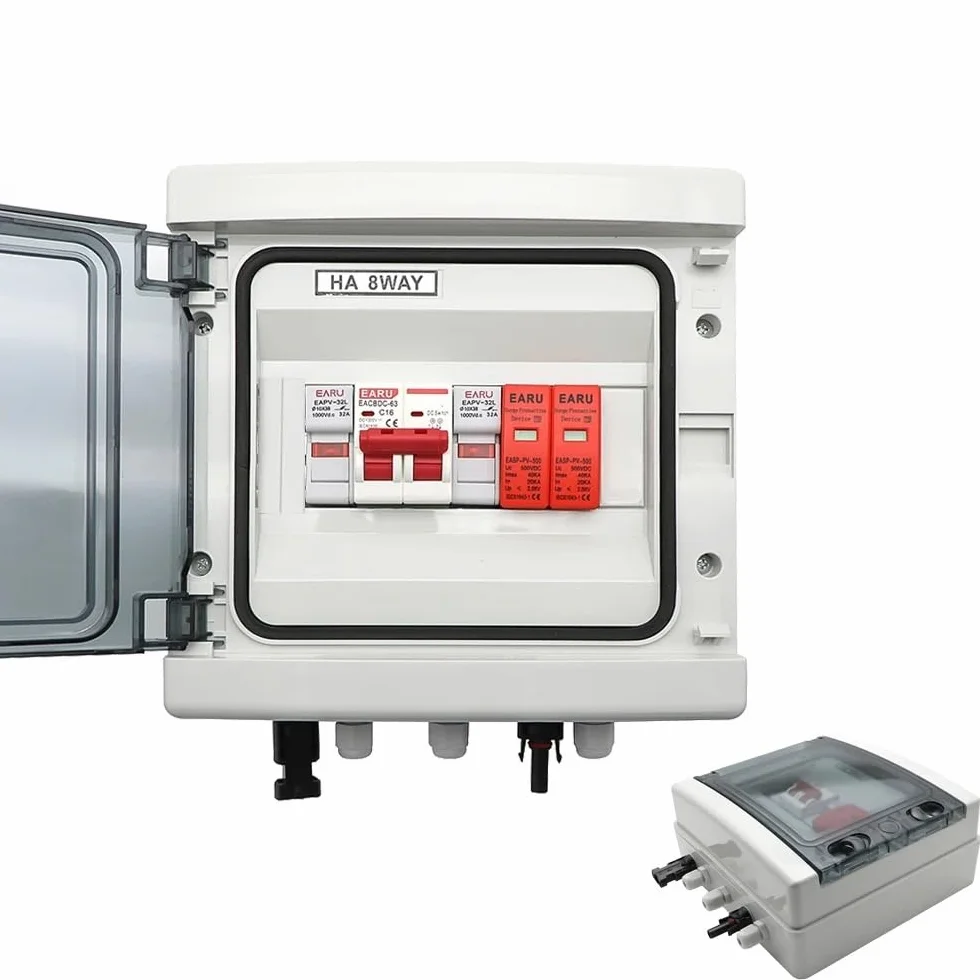 Scatola di distribuzione Scatola combinatrice fotovoltaica Solare fotovoltaica 500 V 1 Ingresso 1 Uscita con Scatola Impermeabile MCB con Fusibile CC (Color : White, Size : DC MCB 25A)