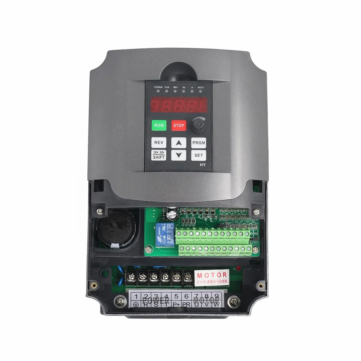 RATTMMOTOR 2.2 KW, 220 V, trasmissione a frequenza variabile, inverter VFD, 3 fasi, 2200 W, con cavo di prolunga da 2 m, regolabile per controllo della velocità del motore a mandrino