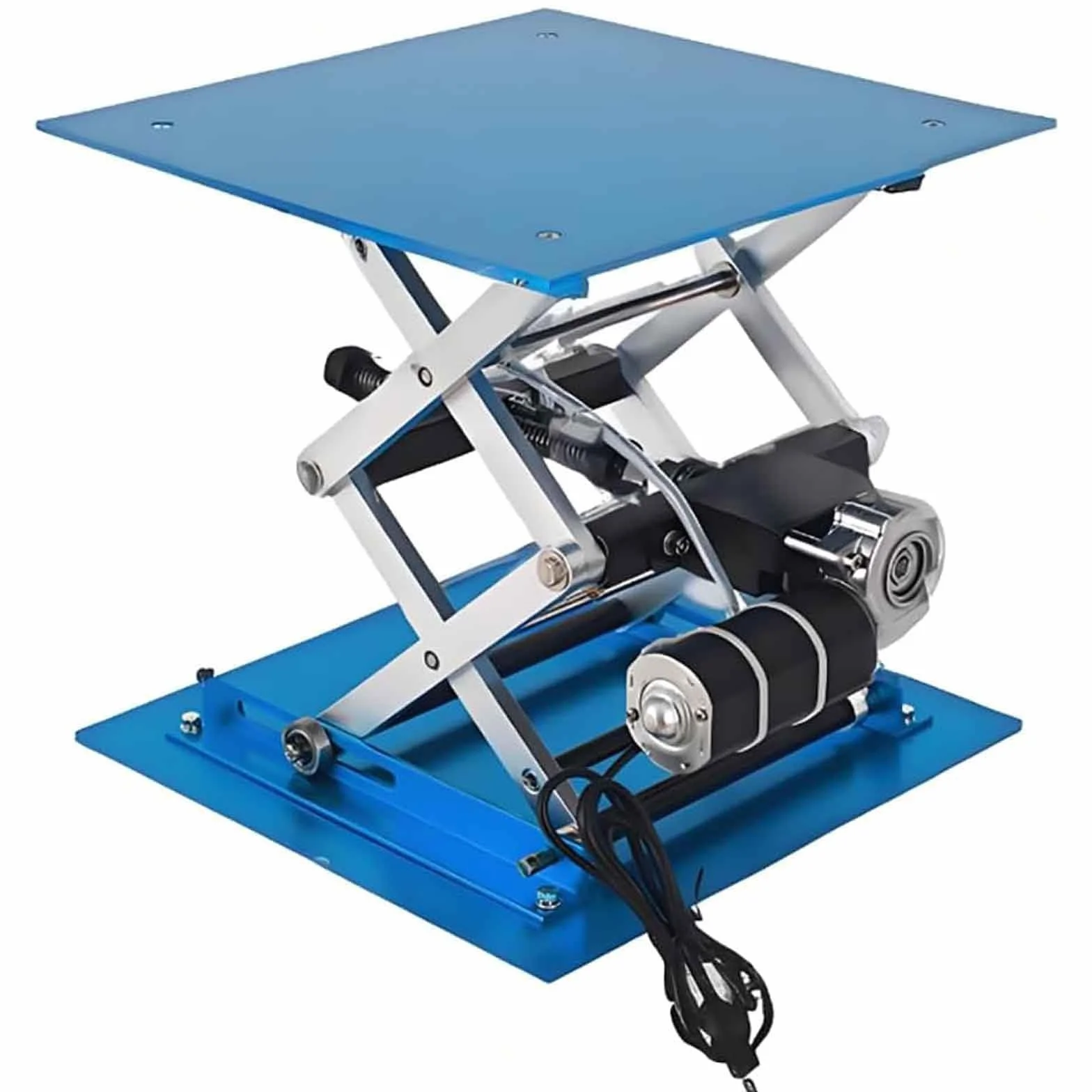 Sollevatore Elettrico in Ossido di Alluminio 25x25 cm, Piattaforma di Sollevamento, Gamma di Altezza 90-365mm, Capacità di Carico 30 kg, Ideale per Laboratori Scolastici e Produzione Industriale