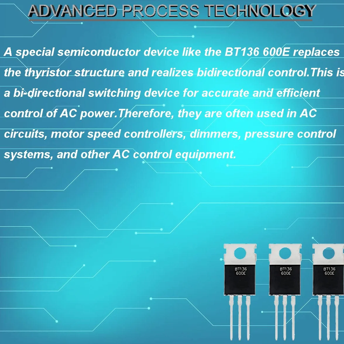 20 pz BT136-600E Triac Thyristor, Gate Trigger 4A/600V TO-220AB-Sostituisce BT136 BT136-600 BT136-600D con Dissipatore Rondella Vite Gomma Silicone Cacciavite