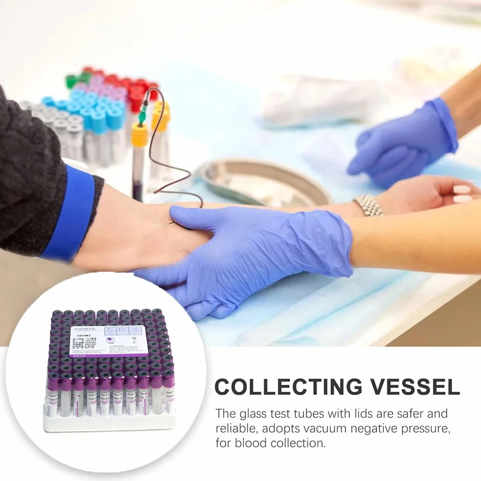 Provetta per Prelievo Di Sangue, Provetta per Prelievo Di Sangue Da 0,5/1/3 Ml, 1 Confezione Da 100, Provetta in Plastica Monouso, Provetta Anticoagulante Edtak2, Per Laboratori,0.5ml