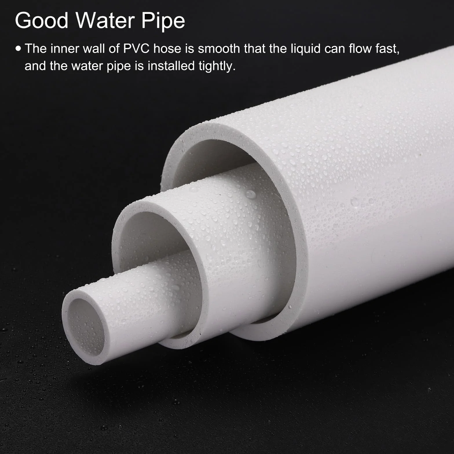 QUARKZMAN Tubo Rigido Rotondo in PVC 8mm ID 10mm OD 8" Lunghezza Bianco ad Alta Resistenza per Tubi d'Acqua, Artigianato, Guaina Cavi