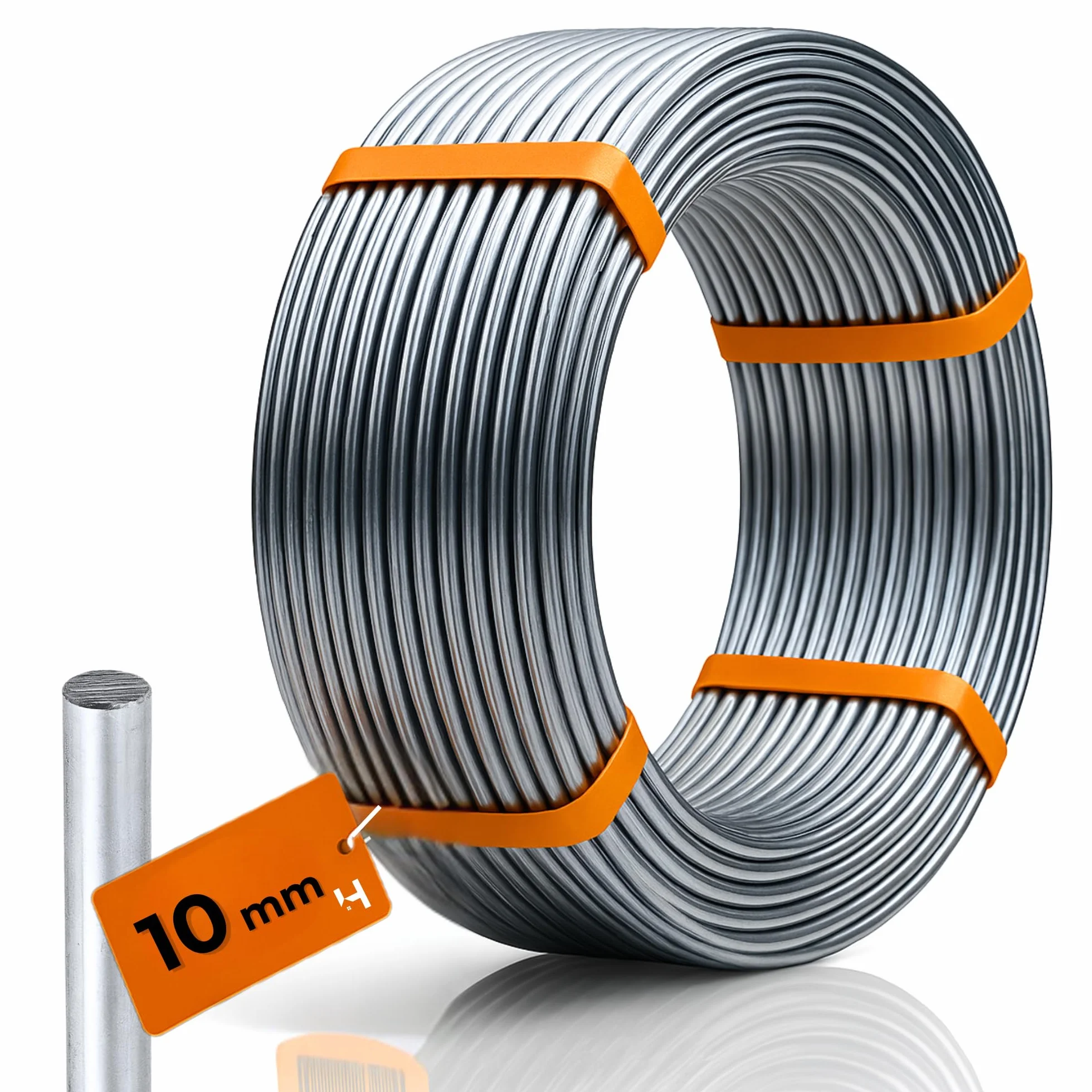 HausHeld® Cavo di Protezione da Fulmini Tondo 4m – Alluminio fi10mm | Filo di Terra AlMgSi | Protezione Antifulmine di Alta Qualità | Filo di Terra Flessibile e Resistente alla Corrosione | Venduto al