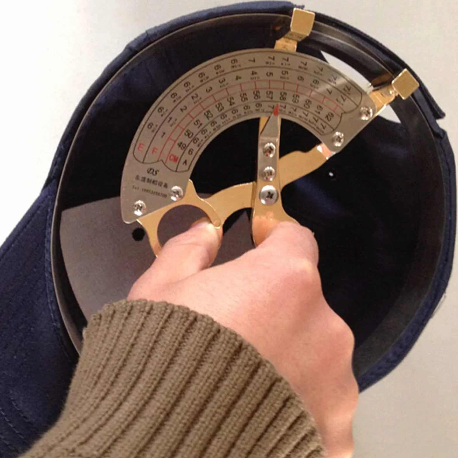 Righello a forbice per cappelli con scala trasparente, strumento di misurazione in acciaio inossidabile e ottone