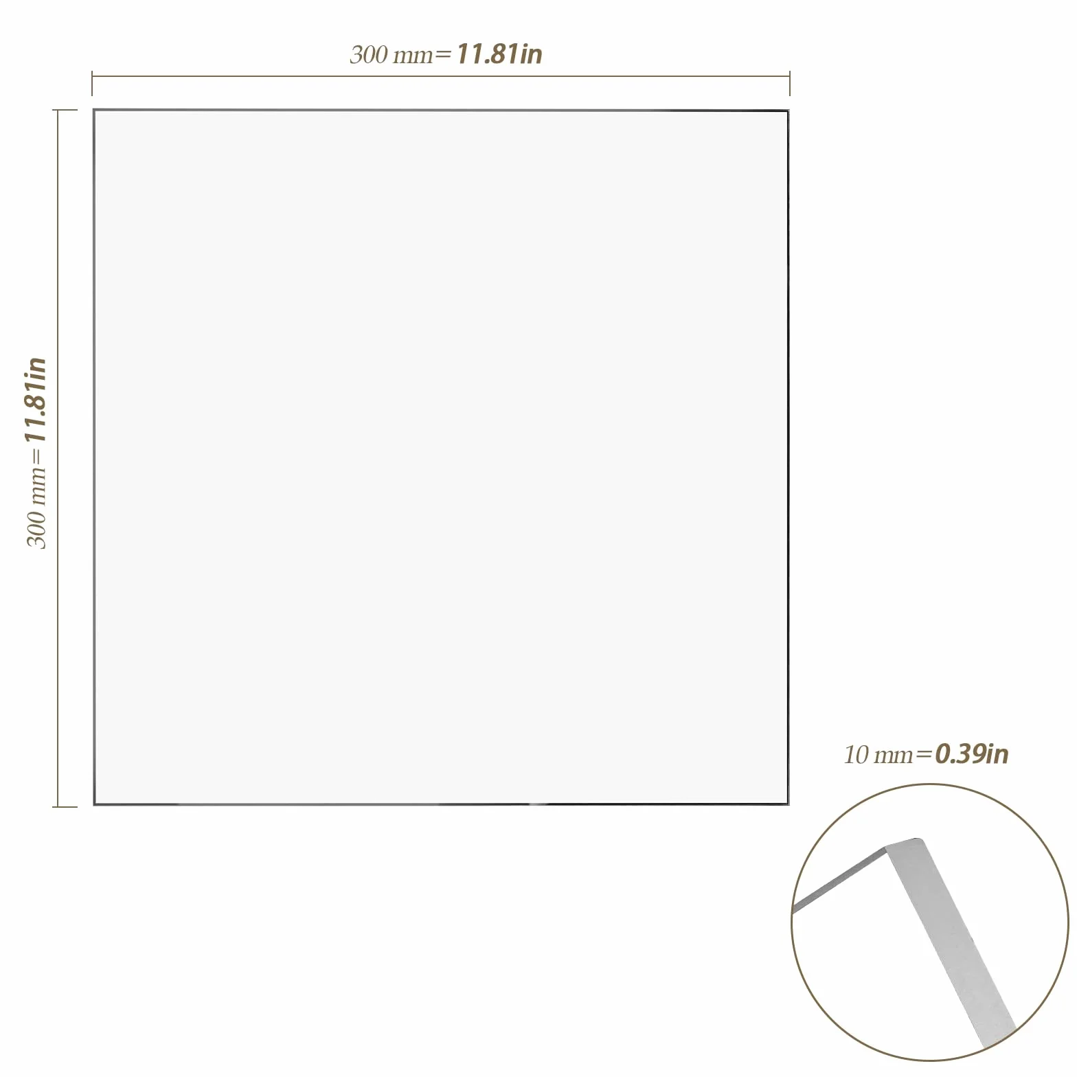 Foglio di Perspex trasparente, 300 x 300 mm, spessore 10 mm, acrilico resistente per cornici, pittura, progetti espositivi