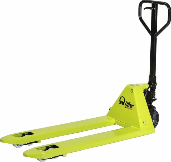 Transpallet Manuale GS 25, Capacità 2500 kg, Dimensioni 1150x525 mm, Giallo, con Pompa Monolitica in Ghisa e Pistone Cromato
