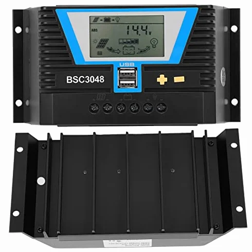 Regolatore Solare 30A 12V/24V/36V/48V BSC3048 Con Doppia Porta USB 5V/2A per Batterie di Varietà