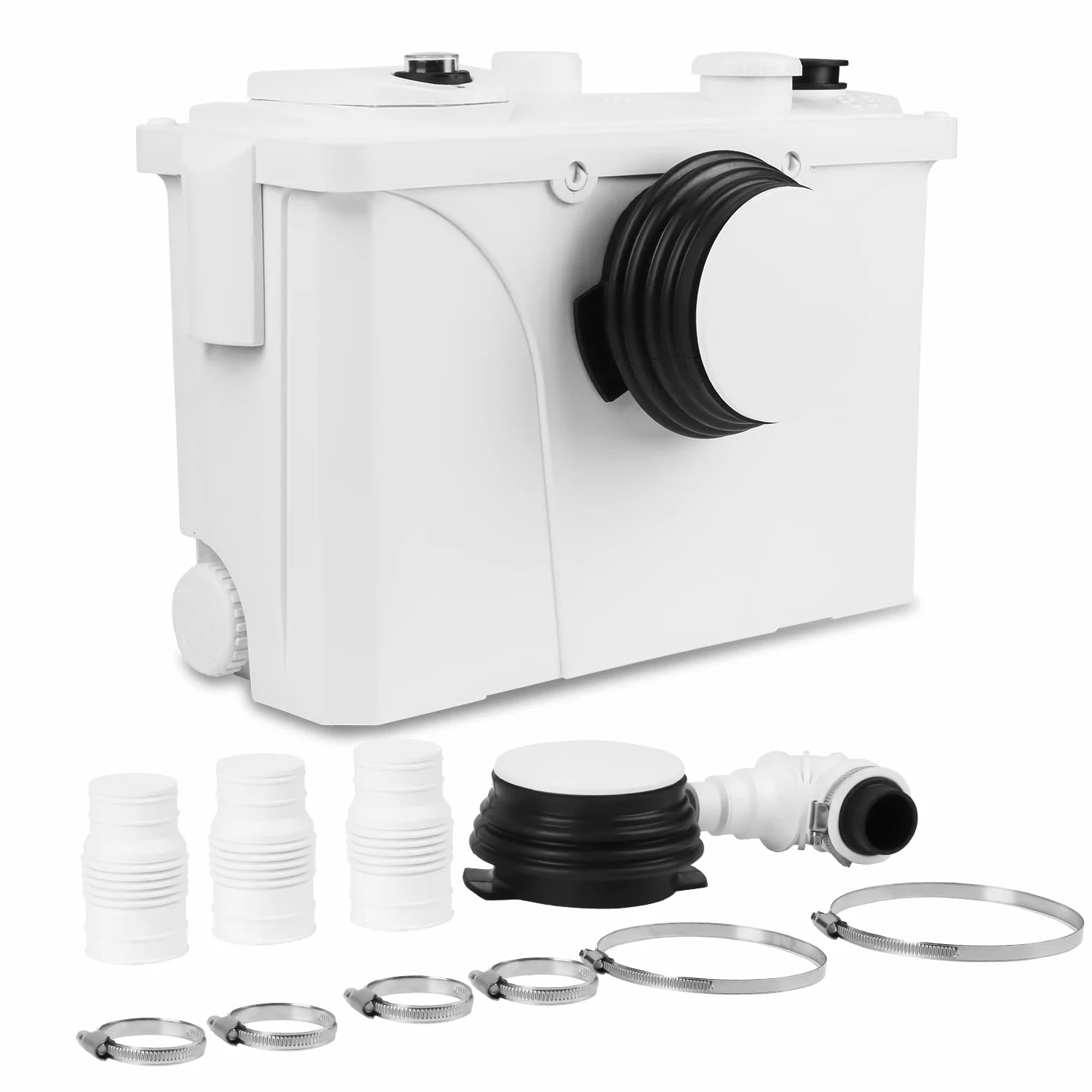 Jopassy Impianto di sollevamento WC da 700 W, 190 l/min, pompe per acqua sporca per WC, pompa fecale con 4 ingressi, pompa domestica per doccia, vasche da bagno