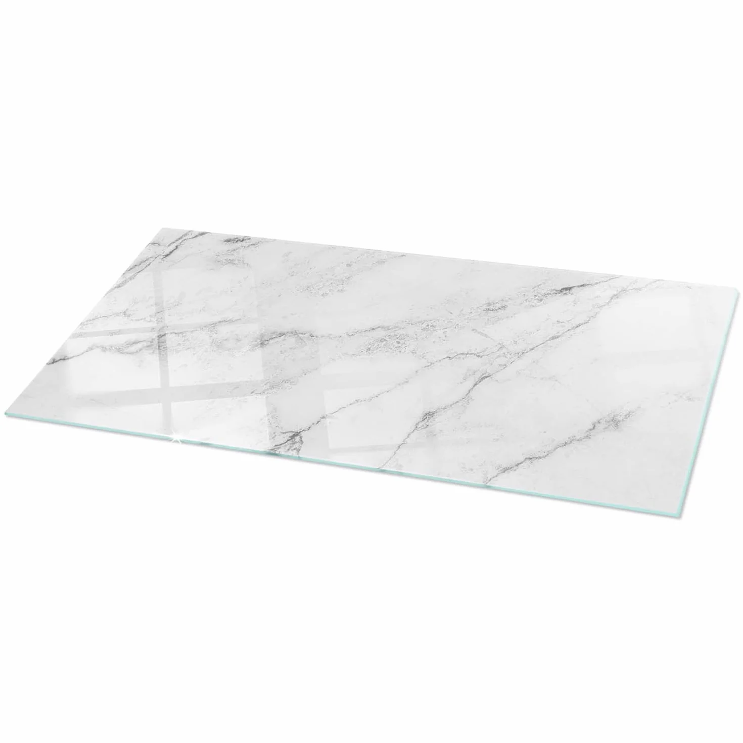 Piano del Tavolo in Vetro 120x60 cm Superficie Lisa Bordi Lucidi Strumenti di Installazione Sostenibile Installazione Rapida Facile da Pulire Impermeabile - Superficie in Marmo