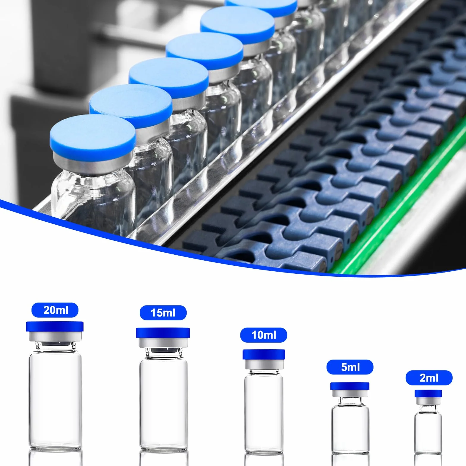 Sterile Empty Glass Vials with Caps 5 ml Laboratory Liquid Sample Storage Vials 10pcs