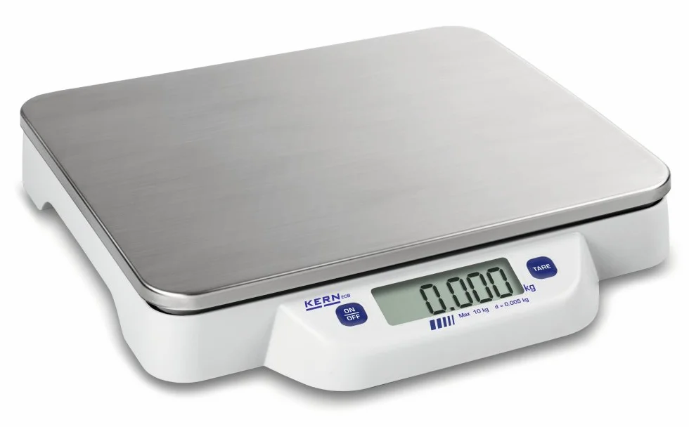 Bilancia da tavolo [Kern ECB 10K-3N] piatta, mobile, semplice, in acciaio inox, portata massima 10 kg, leggibilità [d]: 5 g