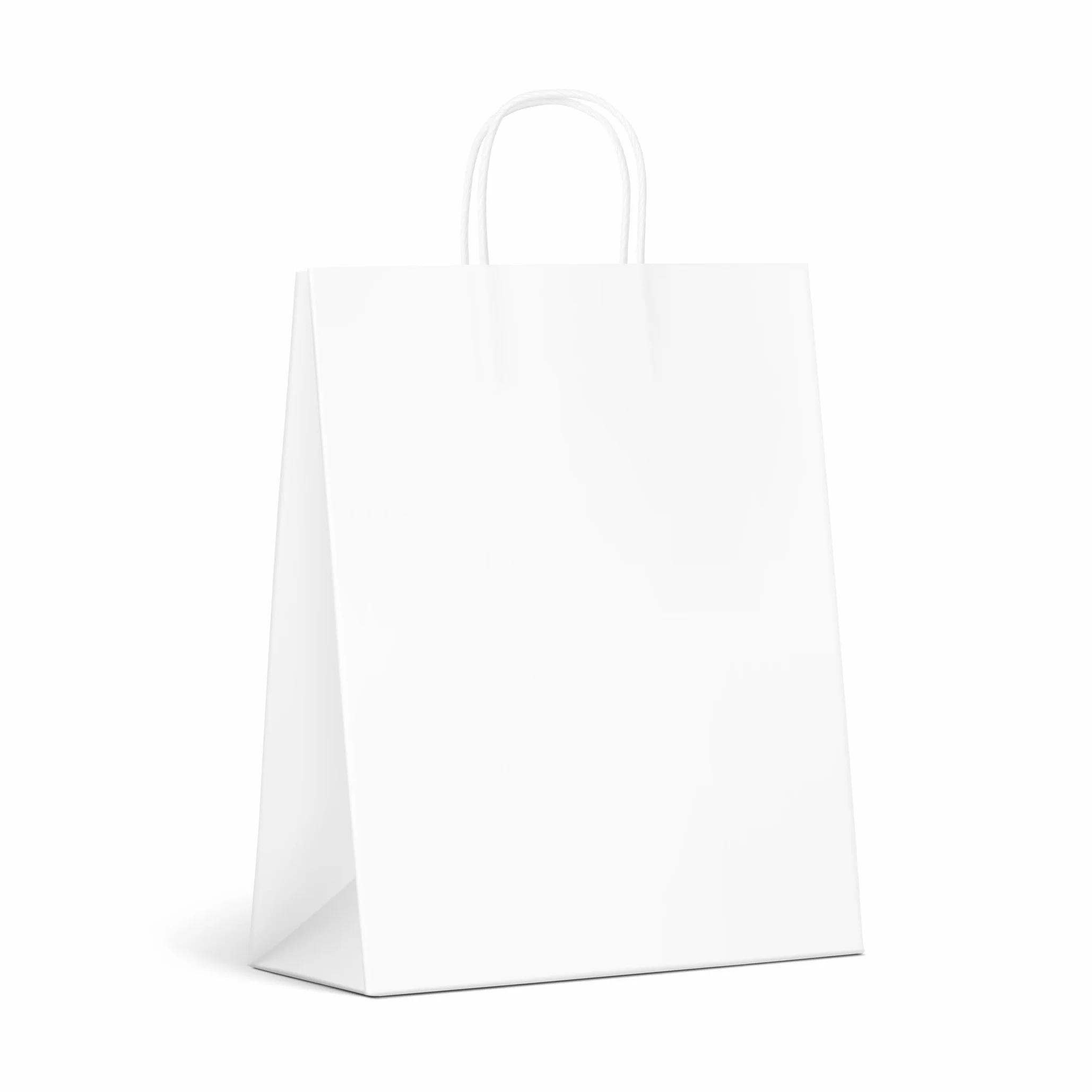 Inoverse 50 Sacchetti di Carta con Manico – 45 x 17 x 48 cm – Sacchetti Regalo in Carta Kraft Bianca con Cordoncino – Shopper Grandi Resistenti per Regali, Commercio e Spesa