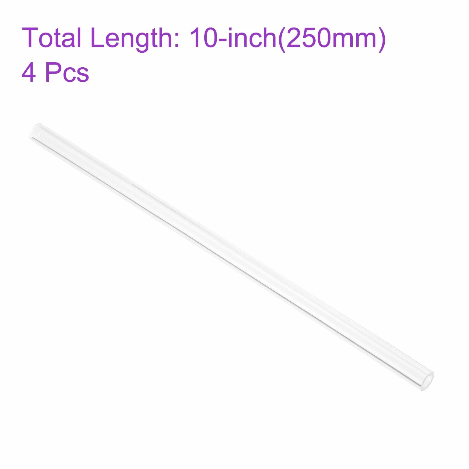 DMiotech 4Pz Tubo in Plastica Rigida di Acrilico Trasparente 8mm x 10mm (5/16" x 3/8") 10" per Tubi Acqua Acquario, Sistemi di Raffreddamento ad Acqua, Idraulica