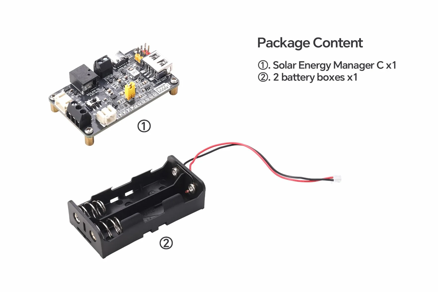 Solar Energy Manager C, DIY Solar Power Management Module, 5V Solar Panel/USB Input, 3.3V/5V Output, Battery Protection for STEAM IoT