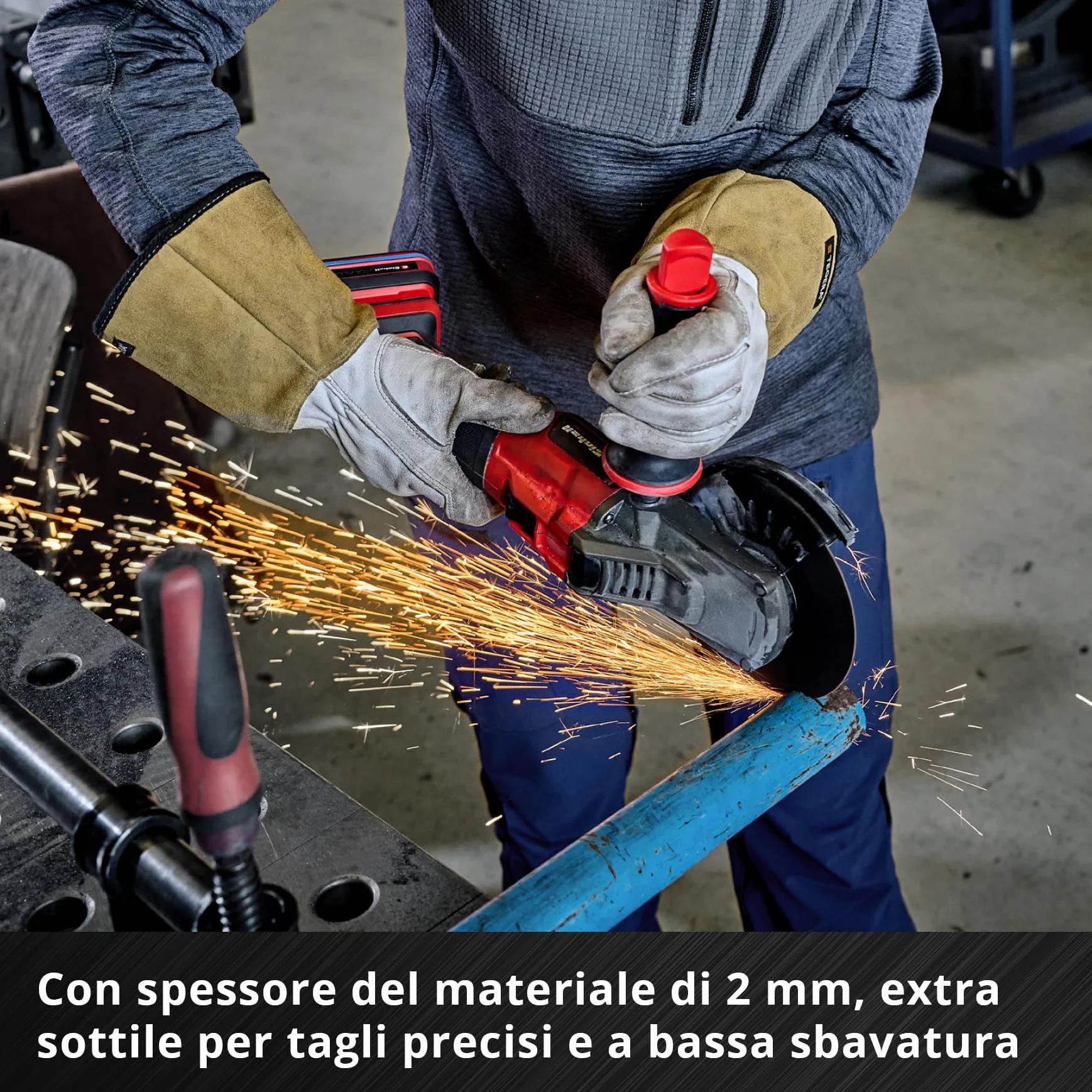 Originale Einhell Set di 3 pezzi di dischi da taglio sottili per metallo, Ø 230 mm (spessore 2 mm, certificato MPA, lunga durata, tagli precisi e a bassa sbavatura, per smerigliatrici angolari)