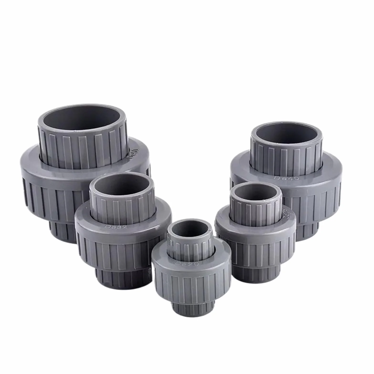 1~5 pezzi Diametro interno 20~63mm Connettore unione UPVC Acquario Serbatoio di pesce Tubo Giardino Irrigazione Tubo Acqua Connettore Raccordi(5pcs,I.D 50mm)