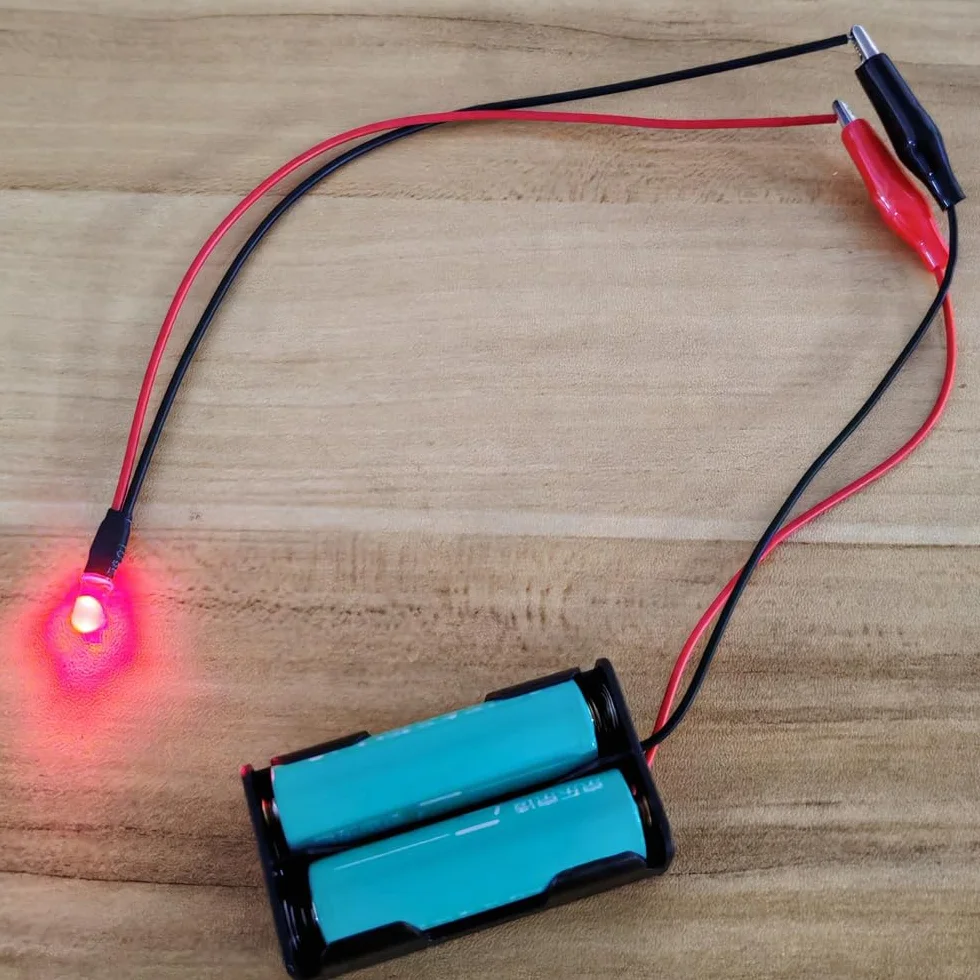 Gebildet Portabatterie Doppio AA, Portabatterie AA da 2x 1.5 V con Cavi con Clip a Coccodrillo, Portabatterie AA con Cavi con Clip a Coccodrillo (Confezione da 6)