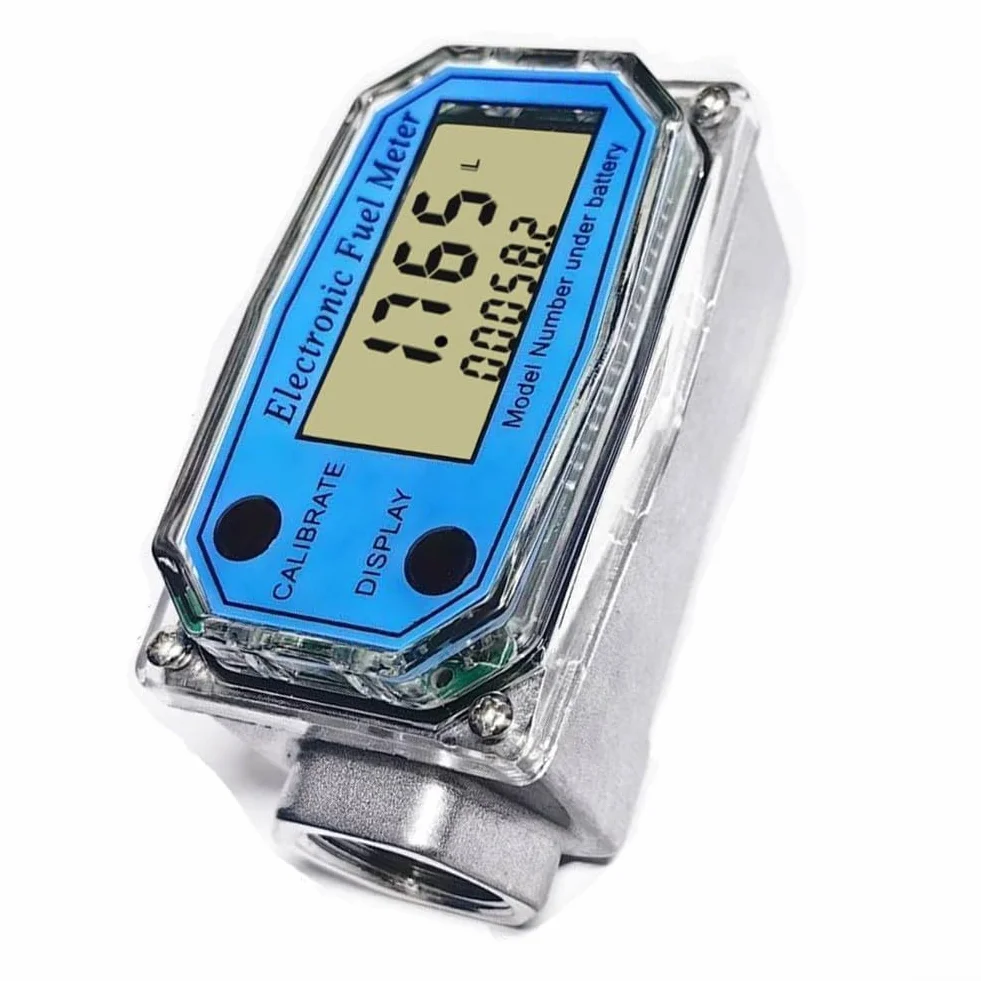 Misuratore di portata a turbina in alluminio 3/4 pollici NPT LCD digitale per diesel cherosene acqua metanolo