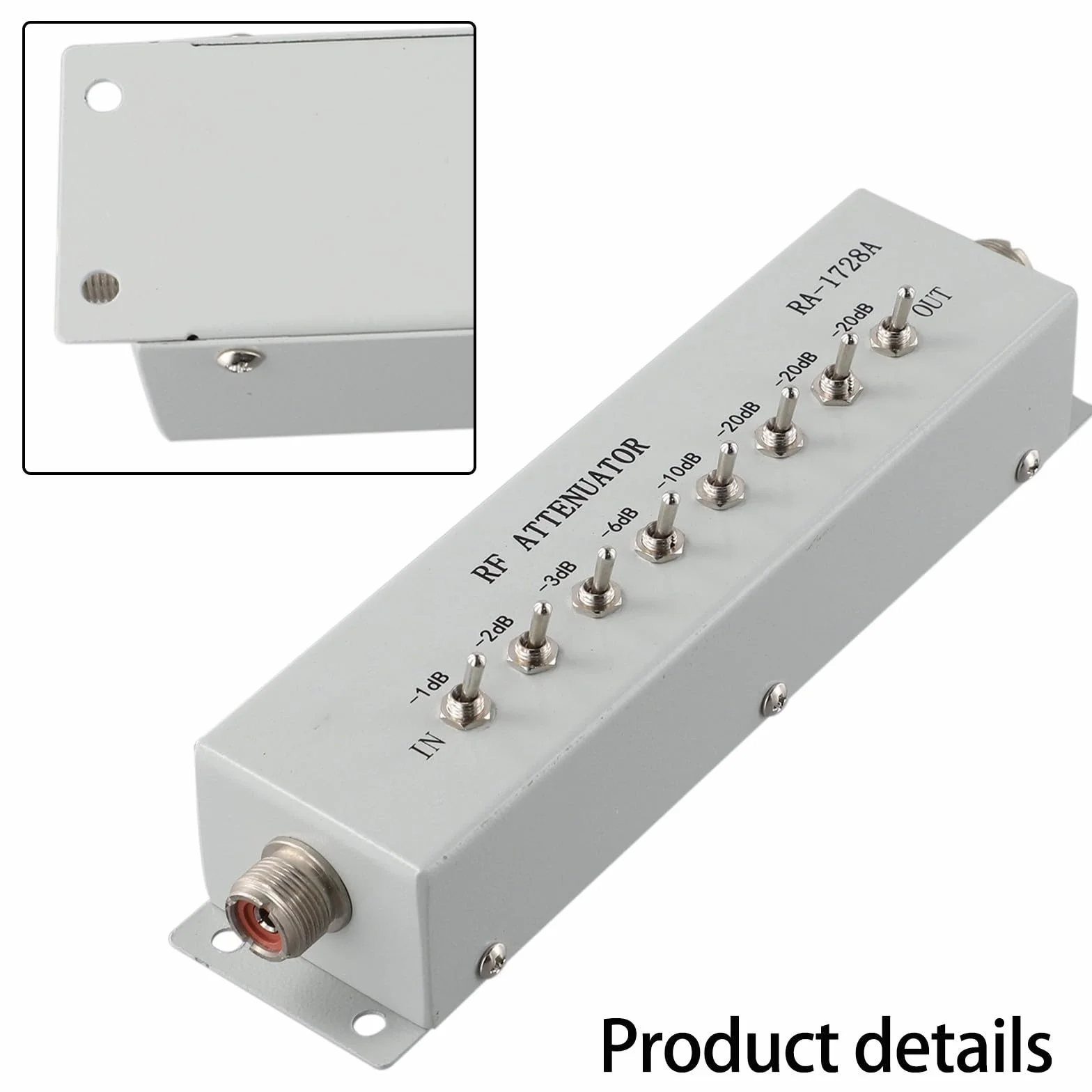 Attenuatore a gradini variabile RF, 0-82dB, 50 Ohm, DC-250MHz, connettore BNC in metallo