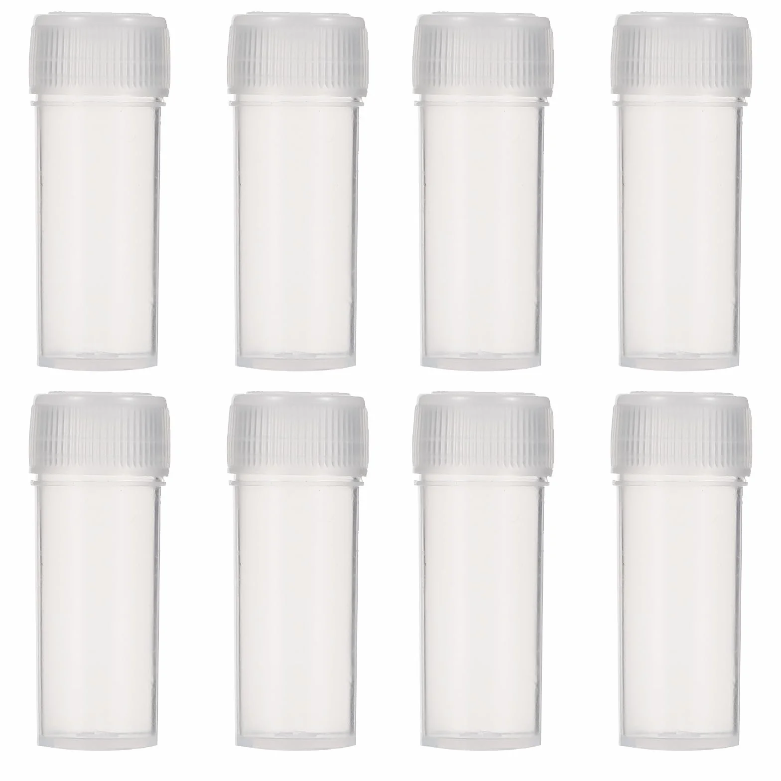 VILLCASE - Confezione da 100 flaconi da 5 ml, in plastica trasparente, con coperchio, contenitore per provette per piccoli oggetti