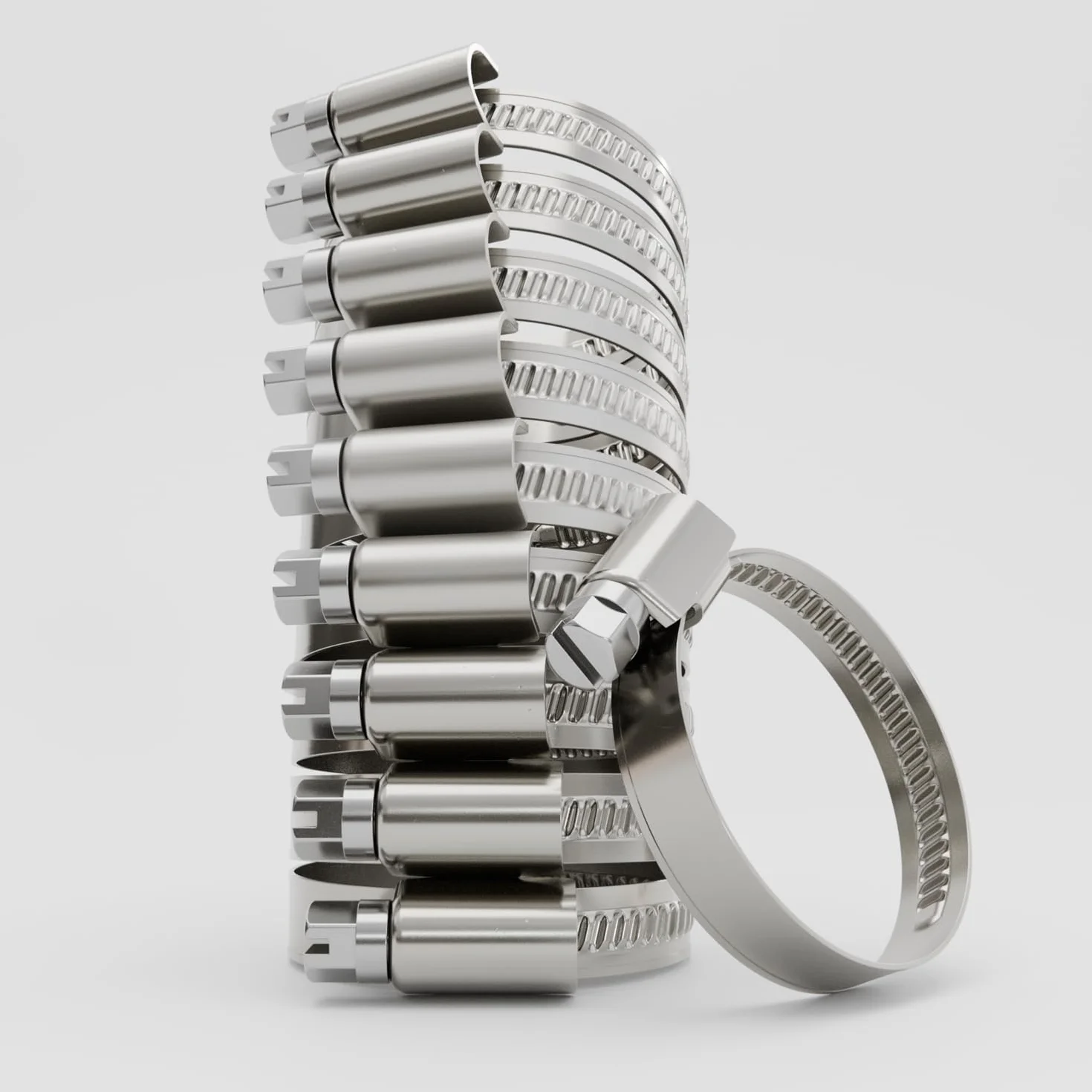 Fascette stringitubo acciaio inox 25-40 mm regolabile larghezza banda 9 mm