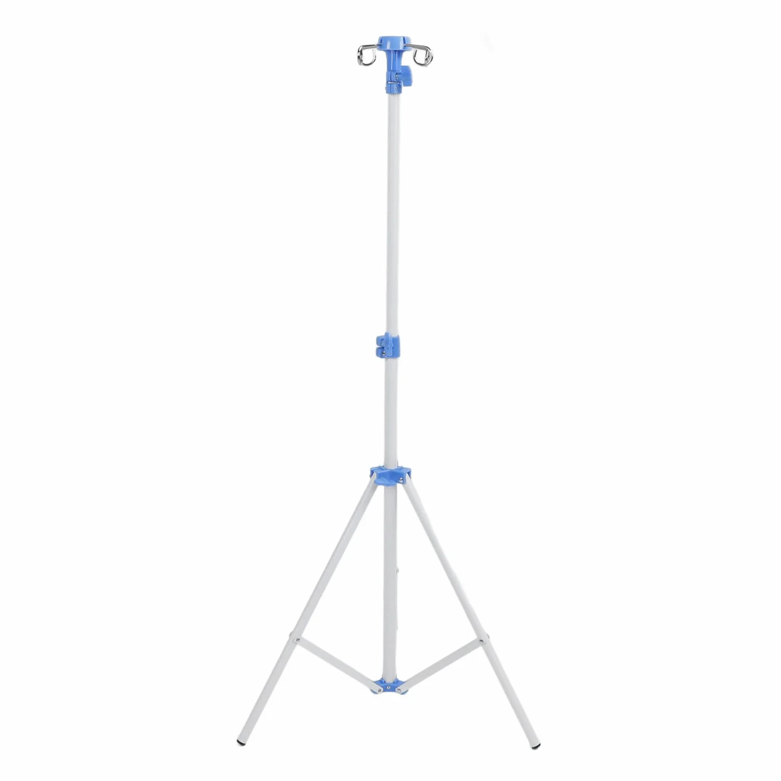 Asta Portaflebo da 6,9 Piedi Portaflebo, Asta Portaflebo Portatile con Altezza Regolabile a 4 Ganci con Borsa di Stoccaggio, Supporto da Pavimento Pieghevole in Acciaio (WHITE)