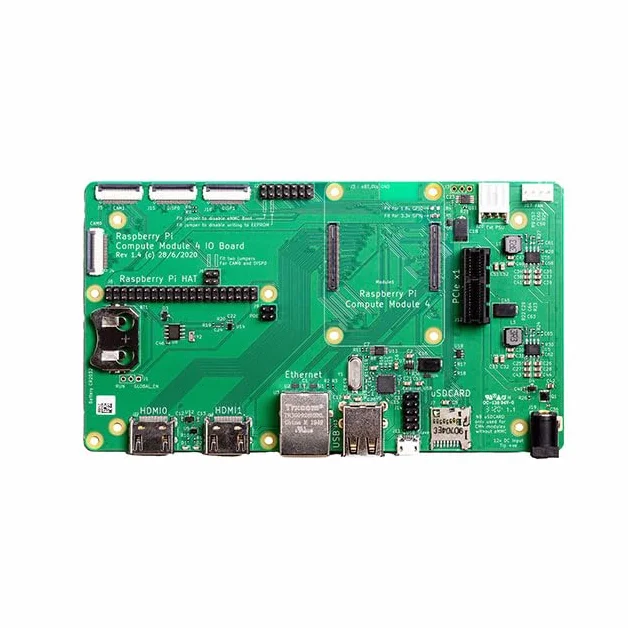 Raspberry Pi Scheda I/O Modulo di elaborazione 4, PCIe Gen 2, Dual HDMI 2.0, Gigabit Ethernet con PoE, RTC, per CM4