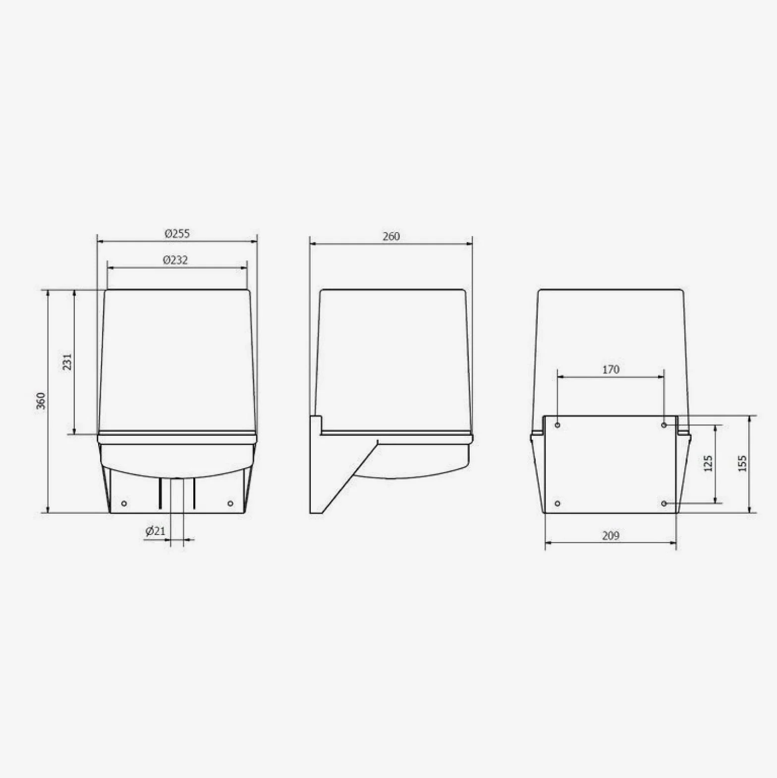 Jofel Dispenser rotoli carta 205mm stoppino continuo Classic AG20020 Bianco
