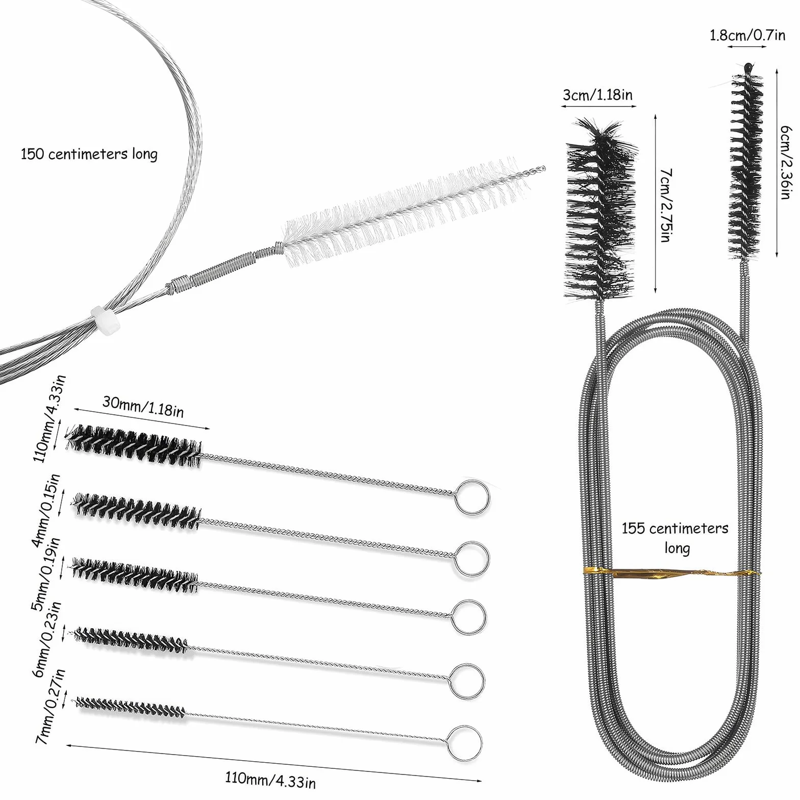 8 Pz Stura Lavandini e Scarichi, Sonda Sturatubi, Sturalavandini Disgorgante Lavandino Stura Lavandino Strumento Professionale, Molla Sturatubi, Stura Tubi di Scarico per Pulizia Bagno Vasca Doccia