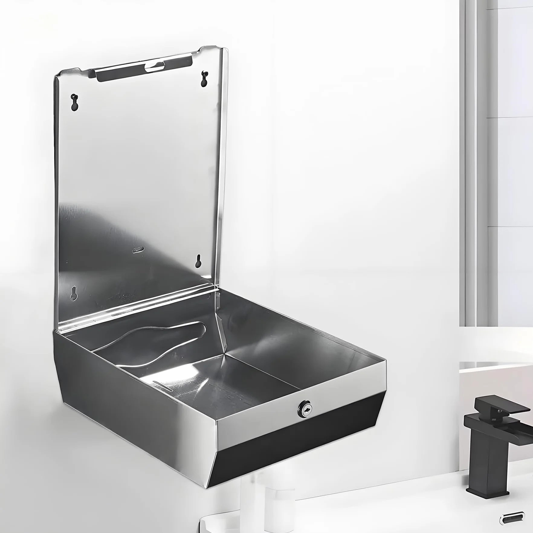 NICEME Distributore Asciugamani Carta Acciaio Inox 350-550 Fogli Argento