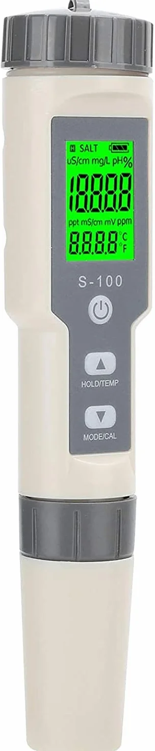 Misuratore di qualità dell'acqua, Penna di prova di qualità dell'acqua del materiale ABS, 4 in 1 Contatore dell'acqua della Salinità TDS TDS Stagno del misuratore di temperatura della CE for l'acquari