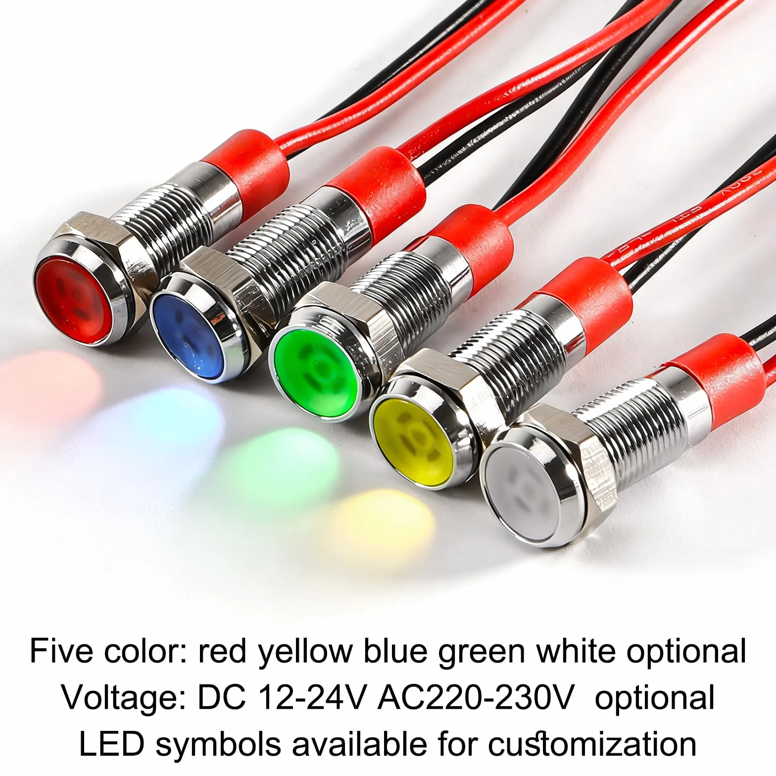 Joycabin 10 luci LED metallo 8 mm impermeabili AC/DC 12-24V per moto furgoni barche auto