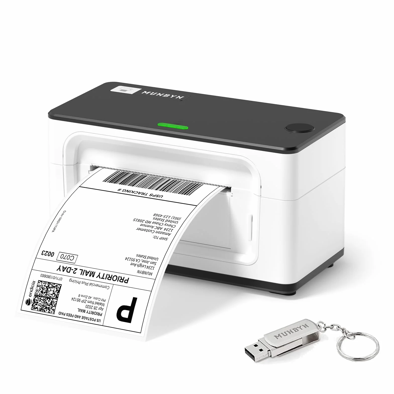 Stampante Etichette Adesive, MUNBYN 4x6 Stampante per Etichette Termiche USB, Alta Velocità da 150mm/s, Spedizione Termica Etichettatrici per Windows/Mac, Adatto per Uffici, Spedizioni, Magazzini