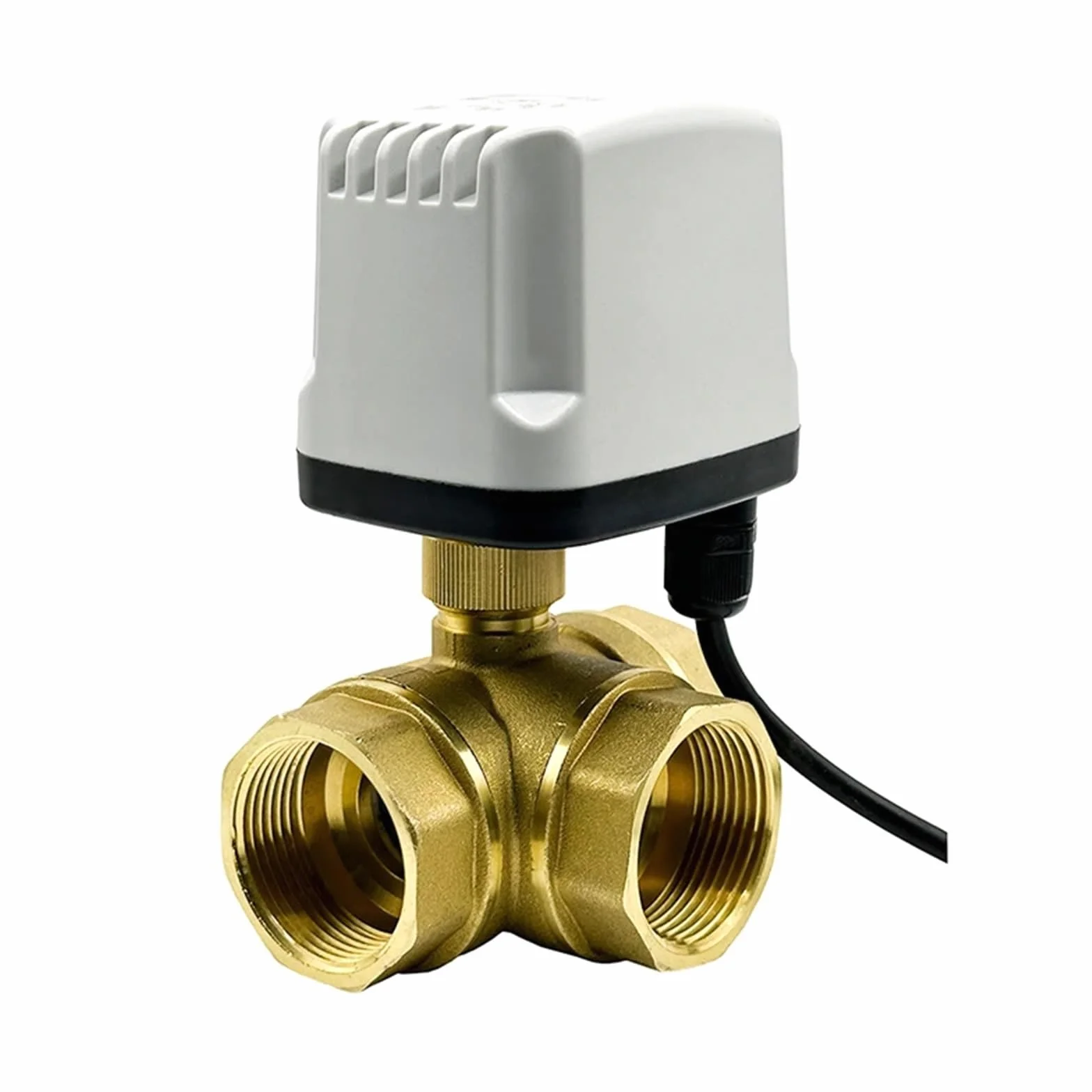 1/2 3/4 1 1-1/4 1-1/2 pollici valvola a sfera motorizzata a 3 vie 3 fili 2 controlli tipo T/L valvola a sfera elettrica in ottone 1 pz (Size : 1", Color : L TYPE_12VDC)