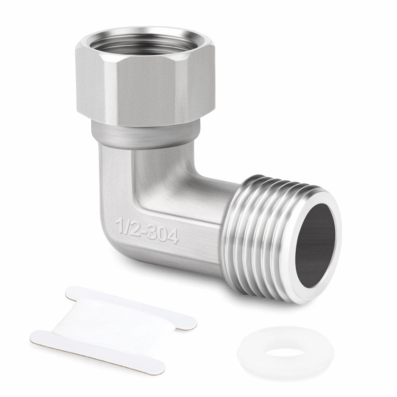 Gomito a 90 gradi acciaio inox 304 1/2" femmina maschio connettore flessibile