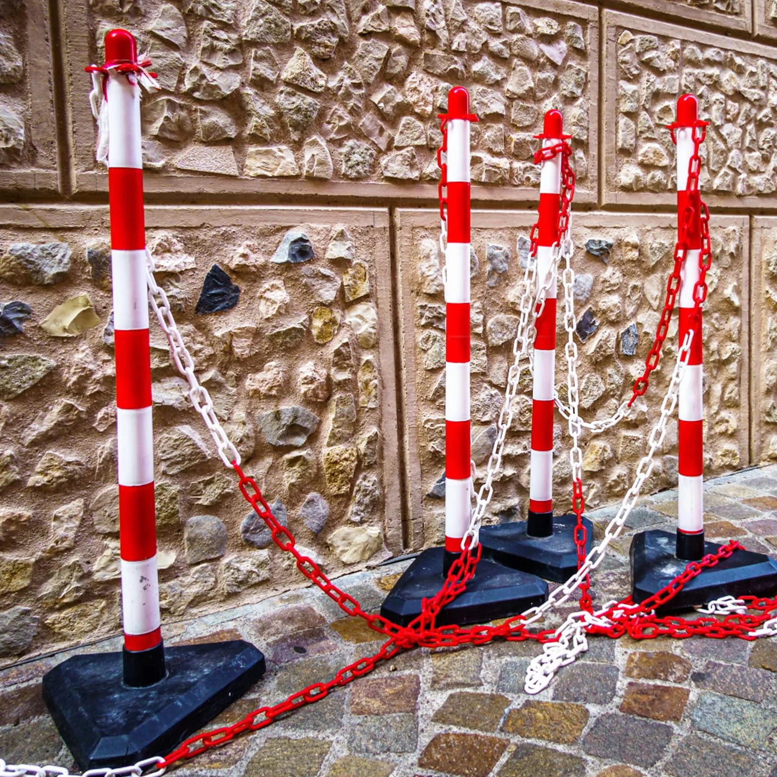Catena Barriera Plastica 10mx6mm, Catena di Avvertimento Alta Visibilità, Catene Barriere Sicurezza Catene Plastica per Parcheggio Controllo della Folla Traffico (Nero e Giallo)