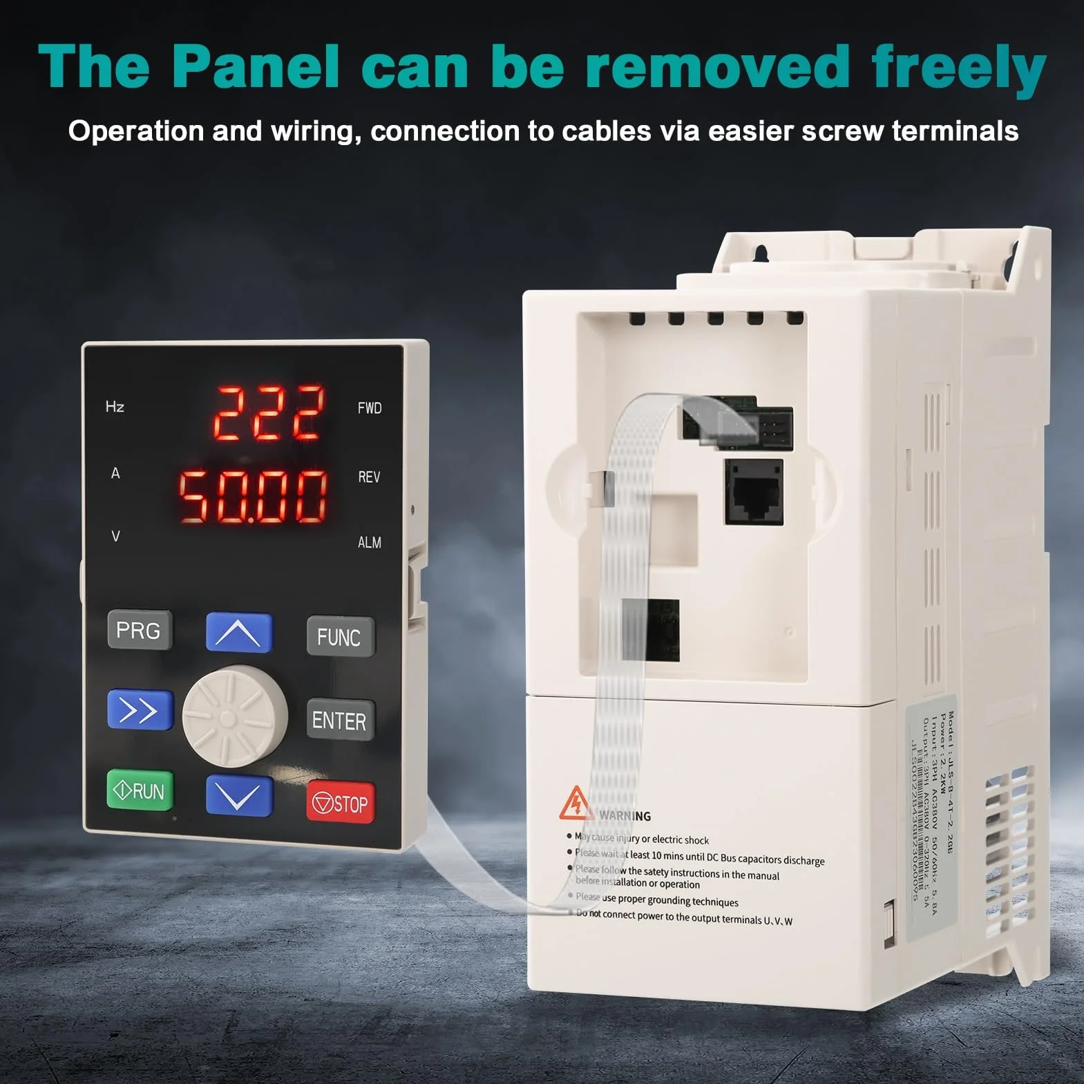 DEWIN Inverter Trifase 380V 2,2KW, Ingresso e Uscita Trifase, Convertitore di Frequenza VFD