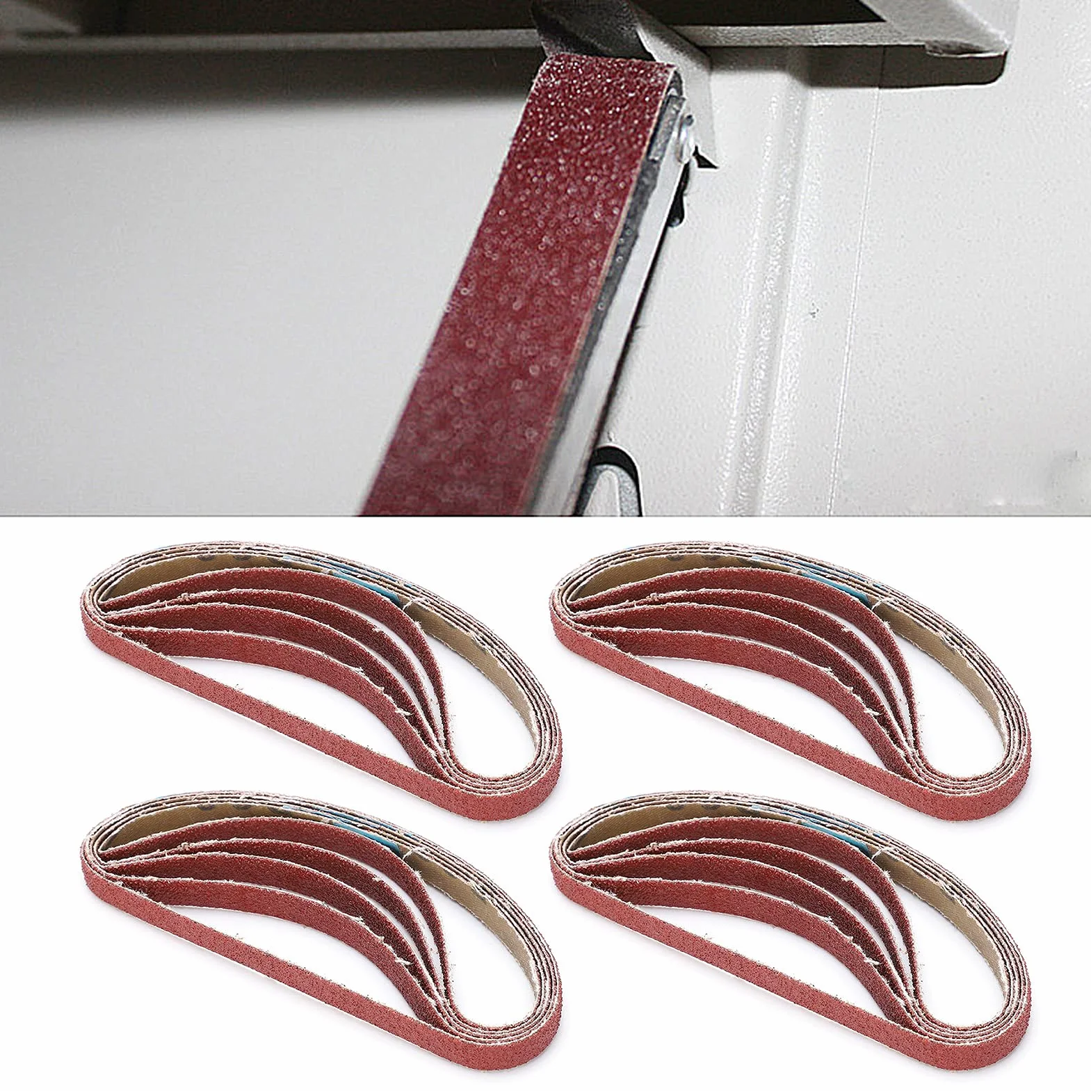 Nastro carta abrasiva 330 x 10 mm, 20 pezzi, per levigatrici a nastro, carta vetrata per legno e metallo, grana 40