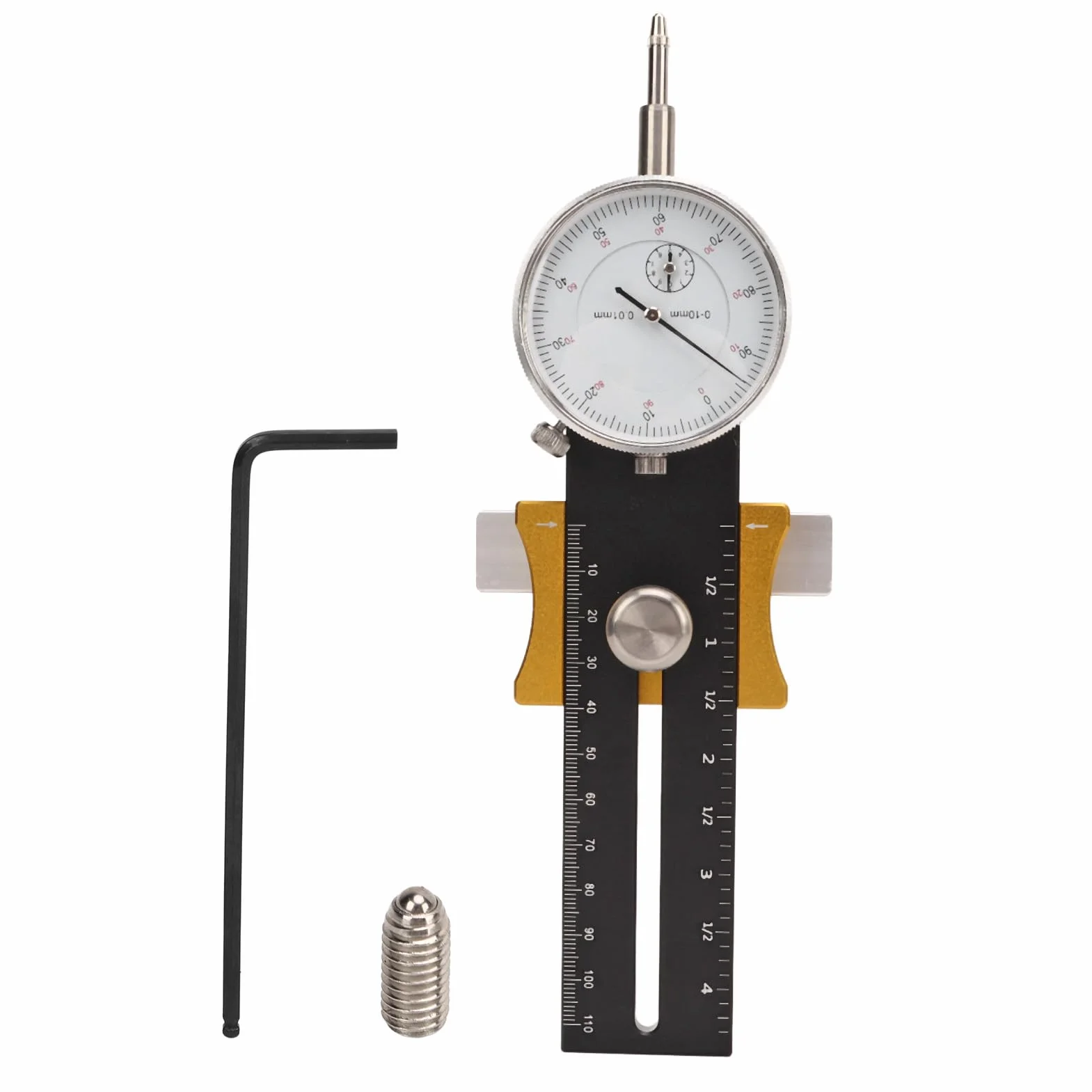 Calibro da Tavolo Professionale per Lavorazione del Legno, Indicatore con Quadrante Antiurto, Strumento di Misurazione con Testa Scorrevole