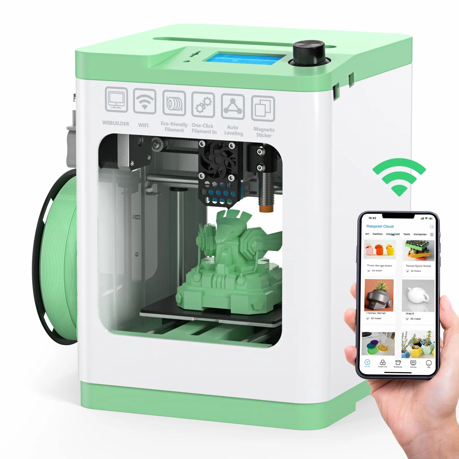 ENTINA Tina2S Stampante 3D con Stampa WiFi, Mini Stampanti 3D per Principianti, Livellamento Automatico e Alta Precisione, Aggiornamento Scheda Madre Ultra Silenziosa e Piattaforma Riscaldabile