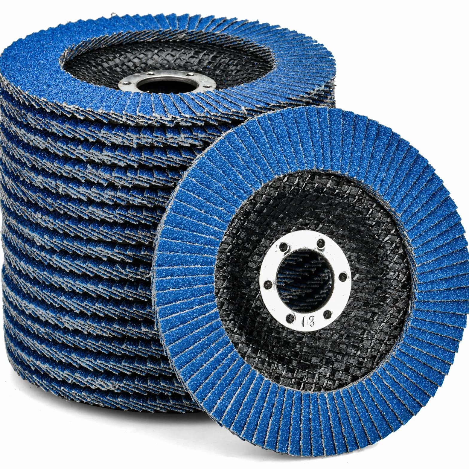 10 Pezzi Dischi Lamellari ø 125 mm x 22.2 mm Disco Lamellare Grana 80 Dischi Abrasivi per Acciaio Inossidabile Metallo e Legno, Blu